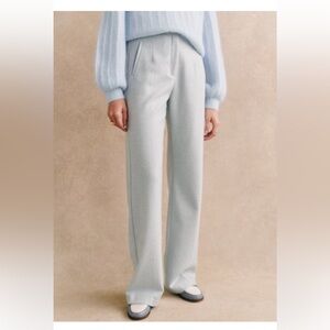 Sezane Martin Ice Blue Wide Leg Trousers